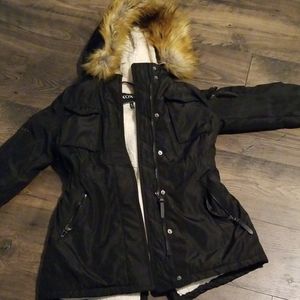 Warm Great Jacket Black XOXO girls youth faux fur